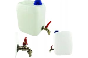 Anwicar Bidon d'eau avec Robinet - Réservoir d'eau Camping 10l - Camping Jerricane d'eau - Réservoir d'eau Fraîche - Blanc