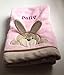 Personalised Deluxe Teddy/ Rabbit Baby Blanket. Luxurious wrap. Great Baby Gift. - Please Write Blanket Choice & Wording Required in the seller message box at checkout (Bunny on Pink Blanket)