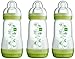 MAM Self Sterilising Anti-Colic Bottle 260 ml (3 pack Green/ White)