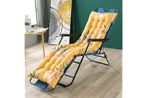 Morbuy Cojín para Tumbona de Jardín, Suave y Cómodo Cojín Reclinable Colchoneta Tumbona Exterior Ideal para Tumbonas, Sillas y Hamacas (53 * 180cm,Flores Amarillas)