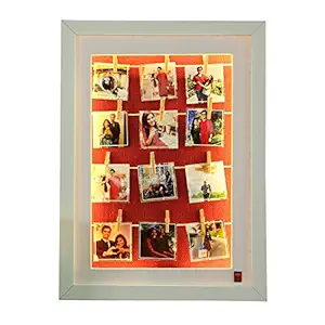 Oye Happy Memories in Spotlight Personalised Wooden LED Frame for Birthday/Anniversary/House Warming (Multicolour)