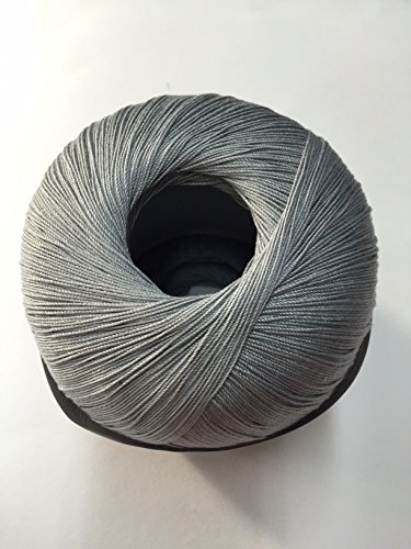 Gründl Häkelgarn 100, Filethäkelgarn, NEUE Farbe Grau Fb. 137, 100 Gramm Knäuel, - 2