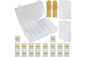 DOULEIN Rangement Fil Broderie,36 Grilles Boîte de rangement 200 Bobines de Fil à Broder en Plastique 2 Enrouleur de Fil et 256 autocollants vierges pour Broderie Couture Bricolage Point de Croix