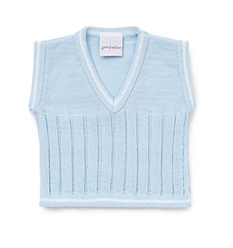 Baby Boys Sky Blue With White Vneck Tank Top For Special Occassion (12-18months)