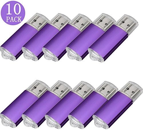 Anloter™ 10pcs 4GB Metal USB Flash Drive USB2.0 Flash Drive Memory Stick Thumb Stick Pen (4GB, Purple)