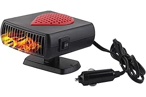 ZZOSRDR Portable Car Heater, Car Heater Fan Windshield Snow Fog Frost Removal,Portable Heater Anti-Fog 150W 12V Plug in Cigarette Lighter Defroster 2 in 1 Heating/Cooling Mini Car Defroster