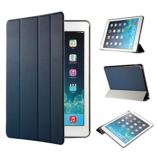 iPad Air 2 Hülle, EasyAcc Ultra Slim Cover Schutzhülle Bumper Lederhülle mit Standfunktion / Auto Sleep Wake Up Funktion für iPad Air 2 2014 Modell Number A1566/ A1567 - Dunkelblau, Ultra Slim