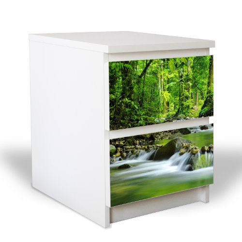 Motivsticker banjado für IKEA MALM Kommode 40x55 cm mit Motiv: Rauschender Bach