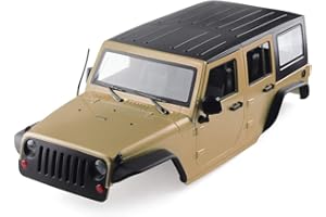 INJORA RC Auto Karosserie KIT Car Body Shell für 1:10 RC Crawler Axial SCX10 und SCX10 II 90046 90047 Wrangler (Khaki)