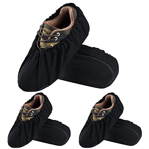Soumit 3 paires Couvre-Chaussures Poussière pour Maison M (EU 37-43), Surchaussures Réutilisable pour Bureau et Atelier, Couvre Chaussures Résistant pour Garder le Sol Propre