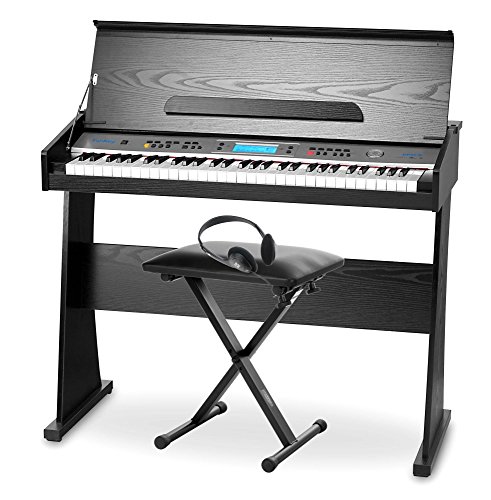 FunKey DP-61 II Piano numérique avec pupitre pour clavier en noir SET avec support et casque