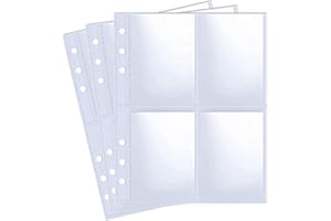 WITHYU 30 sztuk, 240 kieszeni, rękawy na fotokartkę 6 x 8,9 cm, na 6-pierścieniowe segregatory A5, ultra przezroczyste rękawy na fotokartkę K-pop, dwustronne, 4 kieszonkowe strony fotograficzne, ładowane od