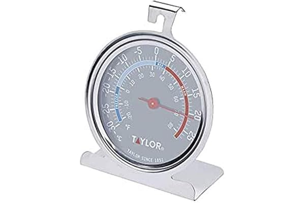 Taylor Pro Thermomètre de Réfrigérateur Congélateur, Jauge de Température de Conservation Précise et Multi-Fonctionnelle, design Classique, Garanti 5 Ans, Acier Inoxydable