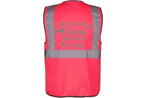 KREATIV-SHOP! Warnweste für den Hundebesitzer mit lustigem Motiv:Der TUT nix. - Farbe: Pink Größe: M