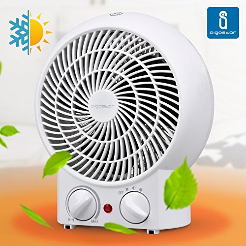 Aigostar Airwin White 33IEK - Radiador de aire caliente de 2000 watios en color blanco. Diseño Aigostar.