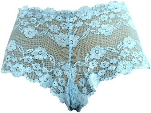 Soft Sensuous Sheer Pale Blue Lace Knickers Shorts Panties S M L XL (Medium 10-12)