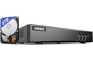 ANNKE Kit de Seguridad 8CH DVR 3K Lite AHD/TVI/CVI/CBVS/IP 5 en 1 H.265+ P2P CCTV Seguridad Detección de Movimiento Alarma Email para Cámara de Vigilancia-2TB HDD