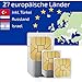 Produktbild travSIM Prepaid Daten SIM Karte für Europa + Türkei (27 Länder) + 100MB für 7 Tage - Standard,Micro & Nano SIM