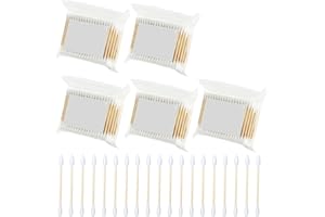 EBHO 500 Stück Ohrenstäbchen Bambus Wattestäbchen für Make-up Clean Care Ohrreinigung Wundpflege Kosmetik Werkzeug Doppelkopf