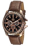 LimeStone Round Casual Octane Originals Analog Brown Strap & Black Dial Men