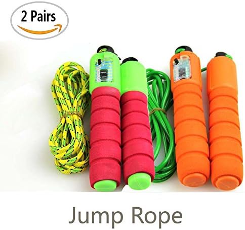 Bloomood 2 pcs Adjustable Jump Rope with Counter and Comfortable Handles, Light Skipping Rope for Kids / Women/ Man Outdoor Sports
