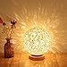 Produktbild AOKARLIA Nachttischlampe Kreative Mode Eine Kleine Dekorative Nachtlicht Kreativ Rattankugel Tischleuchte LäNdlichen Schlafzimmer Modern Dekoration Geschenk E27, Beige