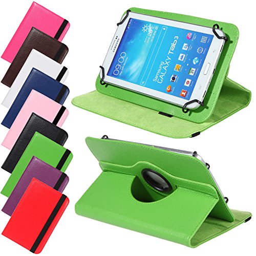 Universal Rotation Tasche für Tablet Modelle in 7, 8 oder 10 Zoll Größe Case Schutz Hülle Cover (8 Zoll, Grün)