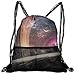 Produktbild RAINNY Drawstring Backpacks Bags,Deep Space Planets Over Nebula Dust Stars and Halo Ring Science Fiction Art,5 Liter Capacity,Adjustable