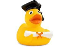 MC TREND MC-Trend Lustiges Quietscheentchen mit Doktorhut Akademiker Bade Ente mit Diplom Bestandene Prüfung Bachelor Uni