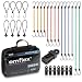 Produktbild emflex® GS-MAX 30er Set Universal Spanngummi mit Haken inkl. 8x Expander-Schlingen & 8x Planenhalter/Planenclips - MARKTEINFÜHRUNG - 14x Profi Gepäckspanner mit integrierten Kratzschutz-Kappen