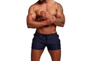 Donason Costume da Bagno Uomo, Pantaloncini Sportivi da Uomo Asciugatura Rapida Pantaloni Corti da Corsa Calzoncini da Surf sulla Spiaggia con Fodera in Mesh e Tasche