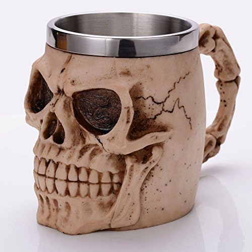 Skull Mug Creative 3D Personalized Stainless Steel Coffee Tea Cup.