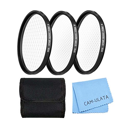 Stern Effektfilter, CAM-ULATA 55mm 4 Punkte 6 Punkte 8 Punkte Stern Filter für Canon Nikon Sony Olympus Pentax