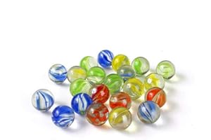 Pocut 20 pcs Color Mixing Glass Marbles 16mm/0.63inch Kids Marble Games DIY and Home Decoration with Storage Tank (20pcs)
