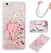 Produktbild KSHOP Hardcase Hülle TPU Silikon für iPhone 6 /iphone 6S 4.7" mit Flüssigkeit - Schale Etui Case Cover Softshell Backcover Case Schutzhülle Cover Wasser mit Schneekugel Sterne Design in Hellblau Transparent 3D Kreative - Rosa Herz Treibsand und Rosa Teddybär