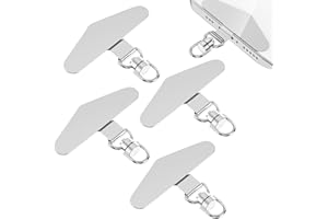 GNALIA 4 Piezas Colgante Para Móvil, Parches Metálicos Plateados De Estándar Con Anillo, Compatibles Con La Mayoría De Teléfonos