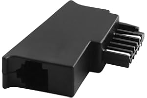 BestPlug Telefon Adapter, länderspezifischer Stecker für Österreich männlich auf RJ11 Buchse Kupplung weiblich, Schwarz