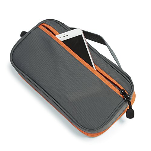 BAGSMART Kompakte Eletronik Kabeltasche Doppelte Fächer für USB Sticks, Kabel, Speicherkarte Grau - 7