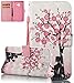 Produktbild Samsung Galaxy Xcover 4 Hülle(5,0Zoll), Roreikes PU Leder Bookstyle Handyhülle Tasche mit Strap Portable Handytasche Etui Soft Silikon Folio Schale Schutzhüllen [Brieftasche] Leder Hülle Kreativ Lanyard Strap Muster Ledertasche Flip Case Wallet Cover Folio Klapphülle Magnetverschluss Standfunktion-Pflaumenbaum Mädchen