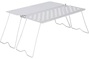 Boundless Voyage Griglia di fuoco pieghevole in titanio con piastra di frittura per campeggio all'aperto Griglia per barbecue con gambe Ti2028C