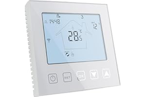 KETOTEK Termostato WiFi Caldera 3A 220V Compatible con Alexa, Intelligente Termostato Ambiente Digital Programmabile, Cronotermostato con Controllo Smart Life/Tuya App, Montaje Empotrado