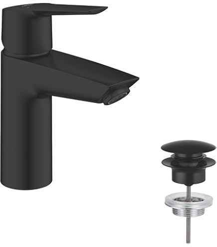 BERNSTEIN Waschtischarmatur Xelo-Flex 160 - Moderne Einhand-Armatur Schwarz Matt