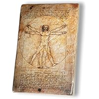 MANI Regalo - Prezioso Marmo Giallo Reale - cm. 10x15x1,2 - Leonardo da Vinci Disegni - CANONE delle PROPORZIONI di VITRUVIO - Oggetto Regalo - Oggetto d&rsquo;Arte - Oggetto di Designer - Made in Italy