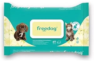 CT-TRONICS Freedog Toallitas Húmedas para Perros Y Gatos Pack De 4 x 40 Toallitas (Citronela)