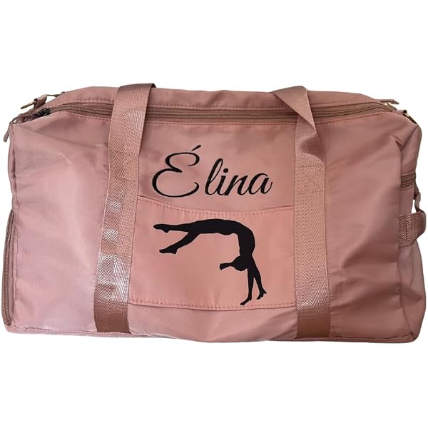 Sac De Gymnastique Personnalisable Fille - Corail Dégradé, 44.7x23x23 Cm, Pour Danse, Sport, Voyage - 3