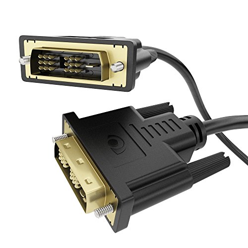 2m - delightable24 DVI zu DVI Kabel | 24k vergoldete Kontakte | Full HD Auflösungen bis 1080p für Monitore, PCs, Notebooks, Fernseher (LCD/Plasma/TFT), Projektor - 2 Meter Schwarz
