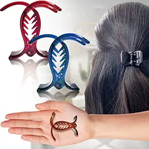 Sanas Hair Clips For Women 2 Pcs Butterfly Hair Clips Hair Accessories For Girls Claw Clips Fancy Korean Clutch Stylish Hair Clip Women Accessories Small Hair Clutchers For Hair Assorted Colours Combo of 2
