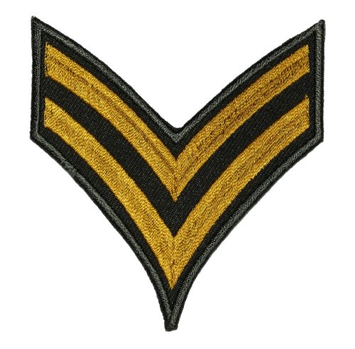 2.8" x 3" Corporal Rank Military Army Costume DIY Applique Embroidered Sew Iron on Patch MR-004