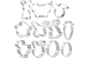 FOLANVOFF Ostern Ausstecher Set, 11 Stück Ausstechformen Ostern Set, Ausstecher Osterplätzchen, Osterhasen Ostereier Plätzchenform Keksform Keksausstecher Plätzchenbacken Ostern für Backen DIY Ostergeschenk