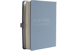 Urby Left Handed Journal w. Leather Cover. The Lefty Stuff Series. College Ruled Left Handed Notebooks, 200 Pages, 80GSM Premium Paper. US Letter Size. 11x8.5in. Steel Grey